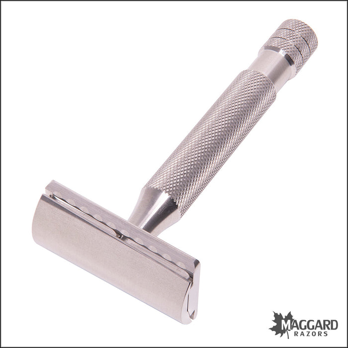 Above the Tie S1 Slant Stainless Steel Closed Comb DE Safety Razor with 90mm Handle, Classic Finish
