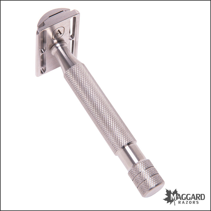 Above the Tie S1 Slant Stainless Steel Closed Comb DE Safety Razor with 90mm Handle, Classic Finish