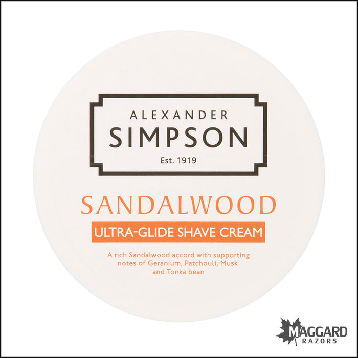 Alexander Simpson Sandalwood Ultra-Glide Shave Cream, 180ml