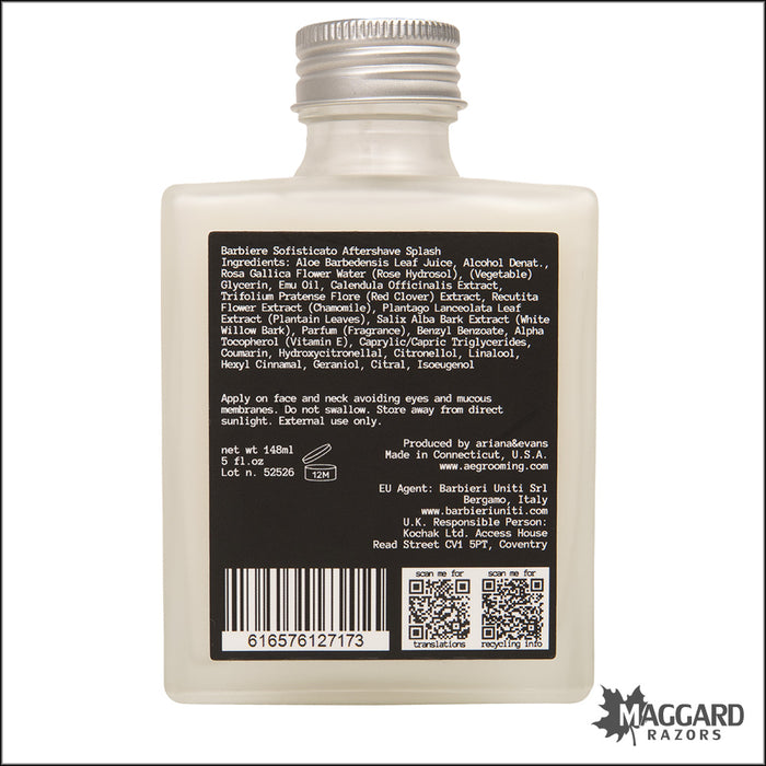Ariana and Evans Barbiere Sofisticato Aftershave Splash, 5oz