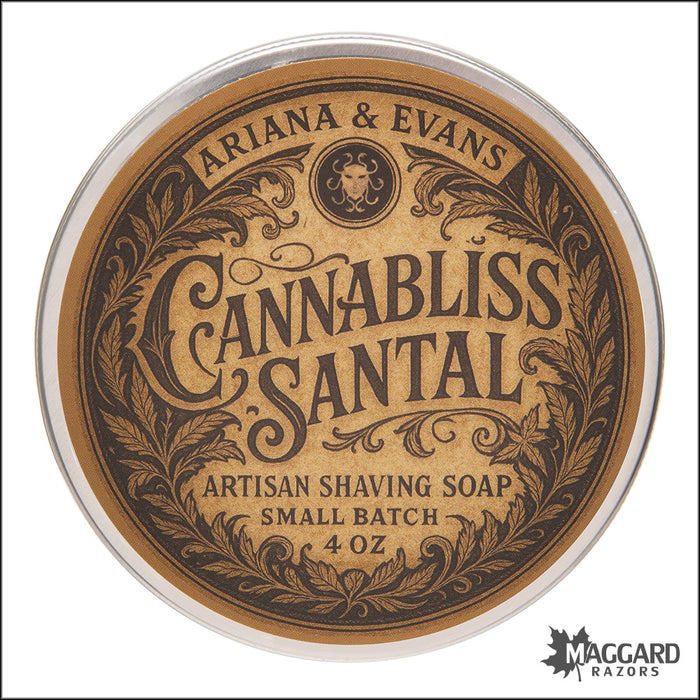 Ariana and Evans Cannabliss Santal Artisan Shaving Soap, 4oz - Ultima 2 Base
