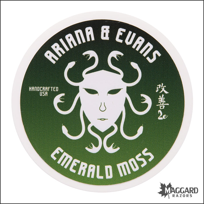 Ariana and Evans Emerald Moss Artisan Shaving Soap, 4oz - Kaizen 2e Base