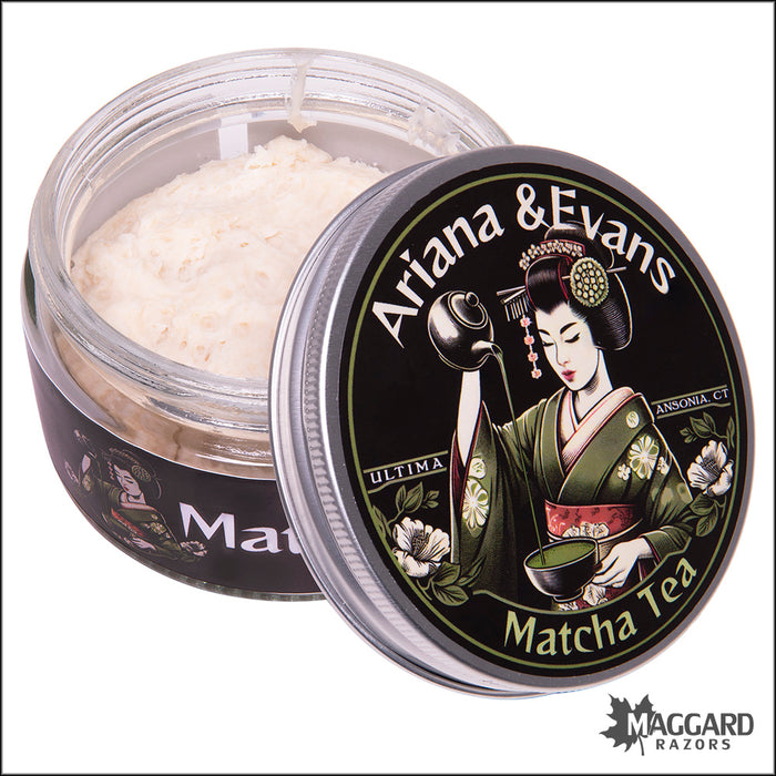 Ariana and Evans Matcha Tea Ultima Artisan Shaving Soap, 4oz