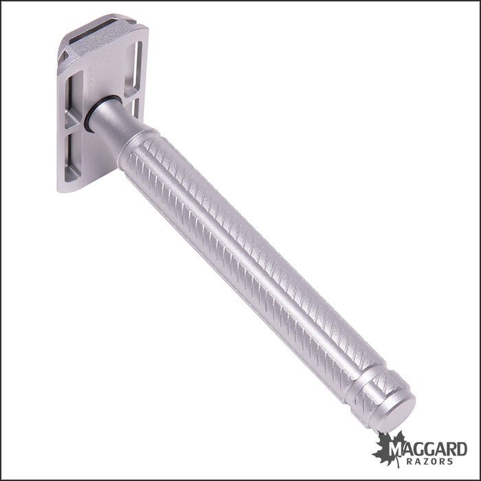 Aylsworth Razors The APEX AL-6063 Machined Aluminum Closed Comb DE Safety Razor, Silver and Silver