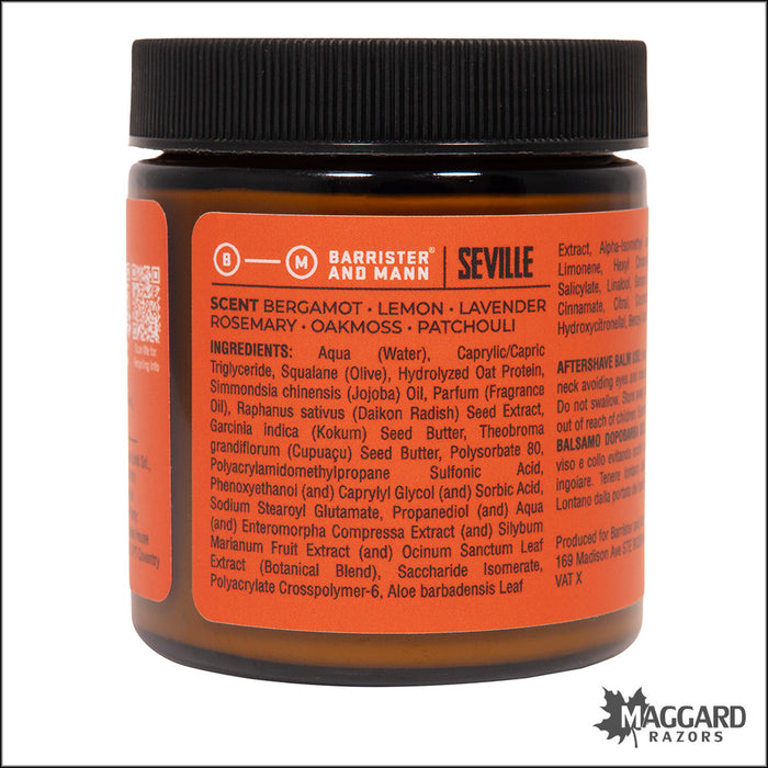 Barrister and Mann Seville Aftershave Balm, 3.75oz
