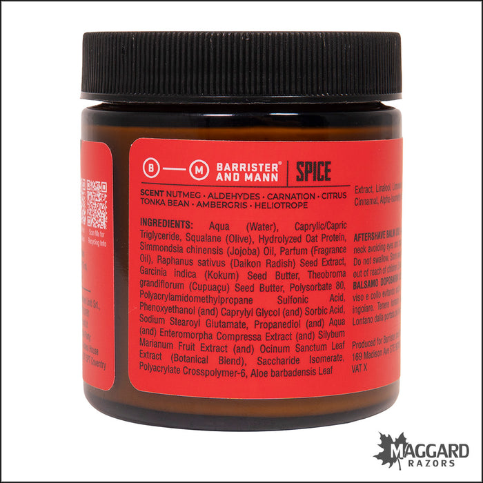 Barrister and Mann Spice Aftershave Balm, 3.75oz