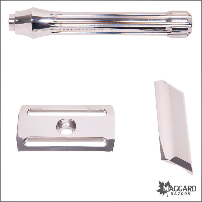 Blackland Razors Blackbird Stainless Steel Closed Comb DE Safety Razor with 85mm Handle, Polished Finish