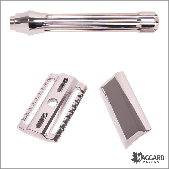 Blackland Razors Blackbird Titanium Closed Comb DE Safety Razor with 85mm Handle, Polished Finish