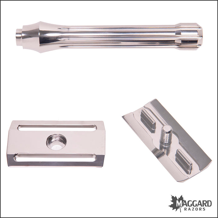 Blackland Razors Blackbird Titanium Closed Comb DE Safety Razor with 85mm Handle, Polished Finish