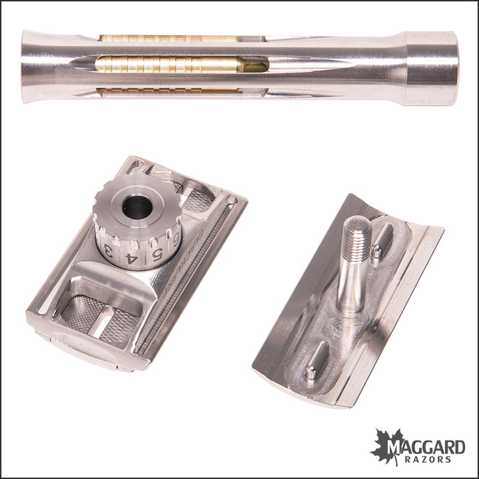 Blackland Razors Osprey Titanium Closed Comb DE Safety Razor with 85mm Handle, Machined Finish