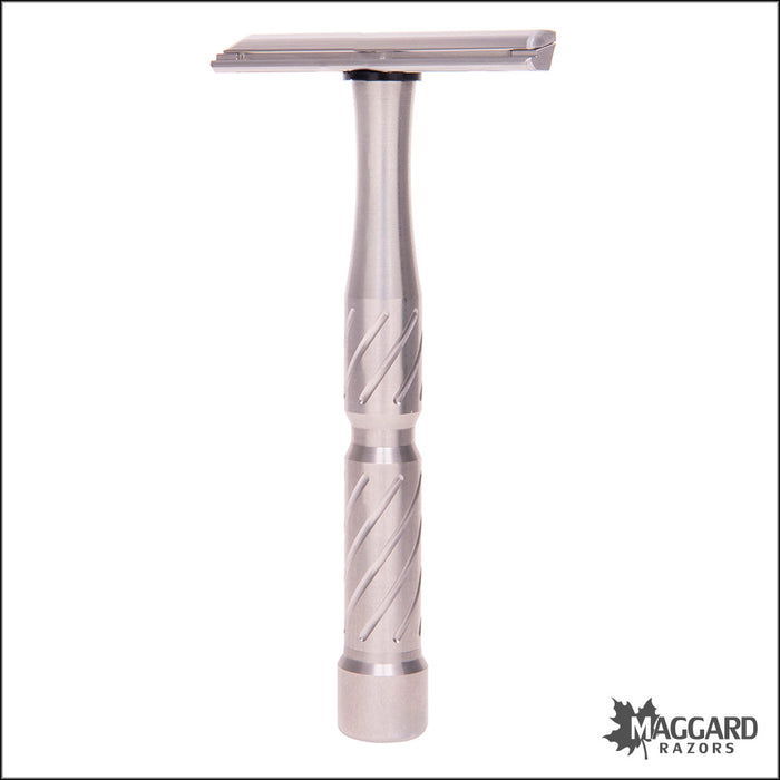 Blackland Razors Vector Stainless Steel Closed Comb Single Edge Safety Razor with 92mm Handle, Machined Finish