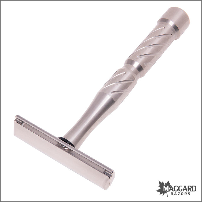 Blackland Razors Vector Stainless Steel Closed Comb Single Edge Safety Razor with 92mm Handle, Machined Finish