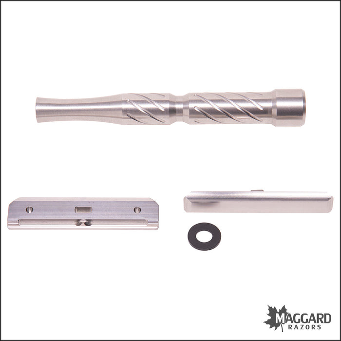 Blackland Razors Vector Stainless Steel Closed Comb Single Edge Safety Razor with 92mm Handle, Machined Finish
