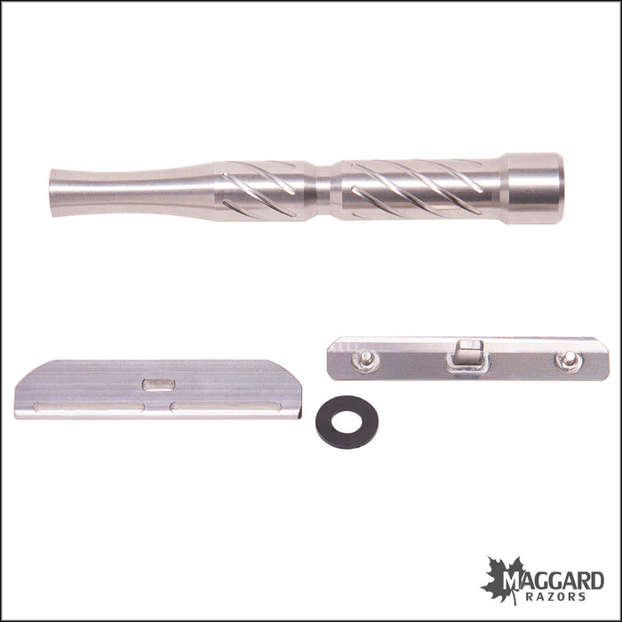 Blackland Razors Vector Stainless Steel Closed Comb Single Edge Safety Razor with 92mm Handle, Machined Finish