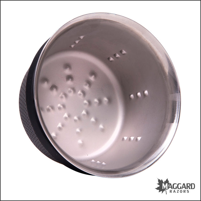 Byron Shaving Company Lather Genie Stainless Steel Lather Bowl with Silicone Comfort Grip