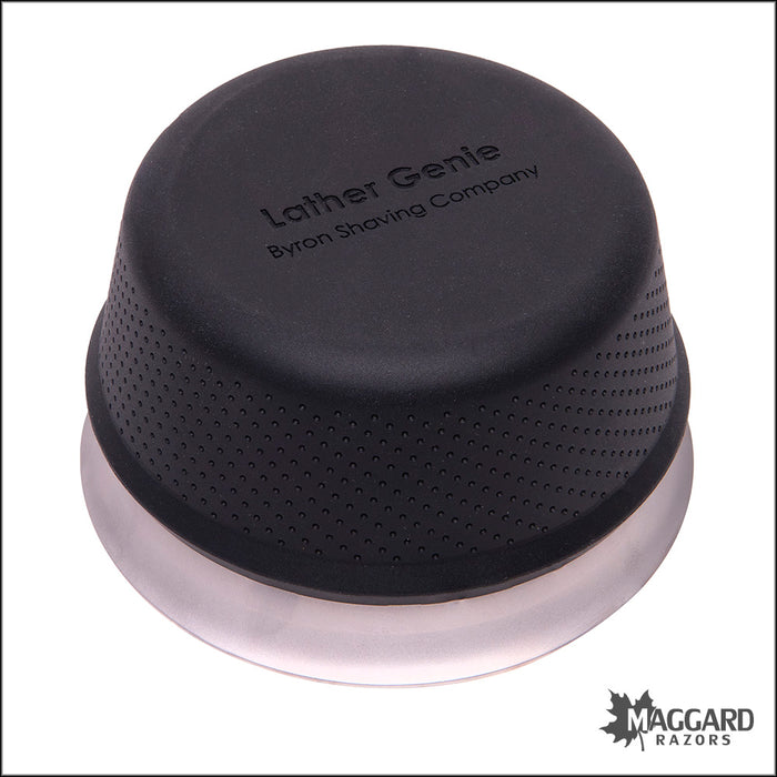 Byron Shaving Company Lather Genie Stainless Steel Lather Bowl with Silicone Comfort Grip
