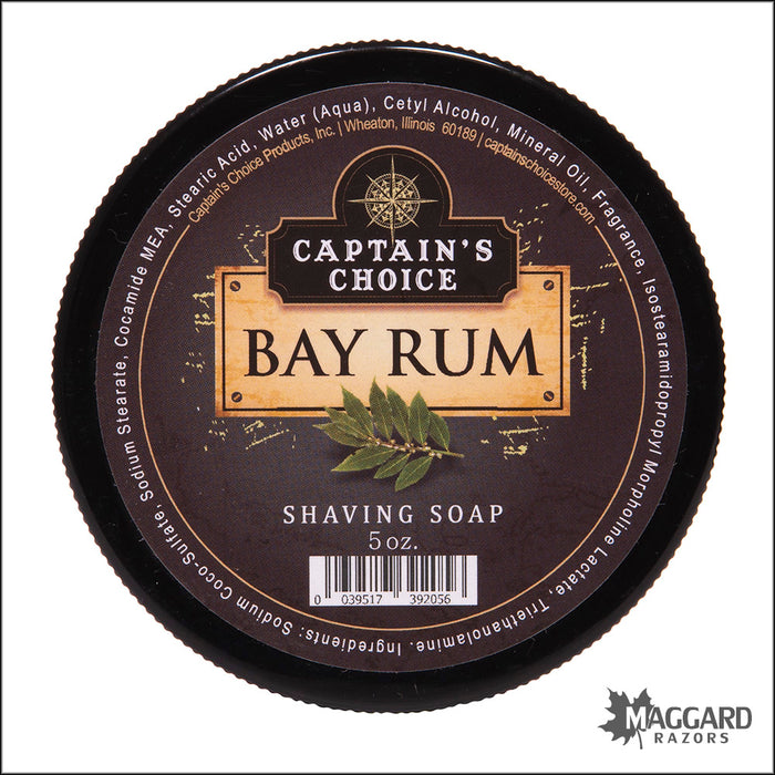 Captain's Choice Bay Rum Artisan Shaving Soap, 5oz