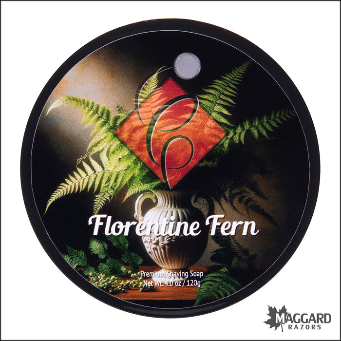 Catie's Bubbles Florentine Fern Premium Shaving Soap, 4oz