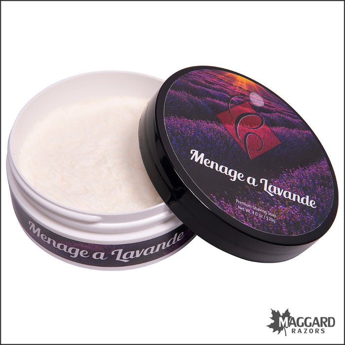 Catie's Bubbles Menage a Lavande Premium Shaving Soap, 4oz