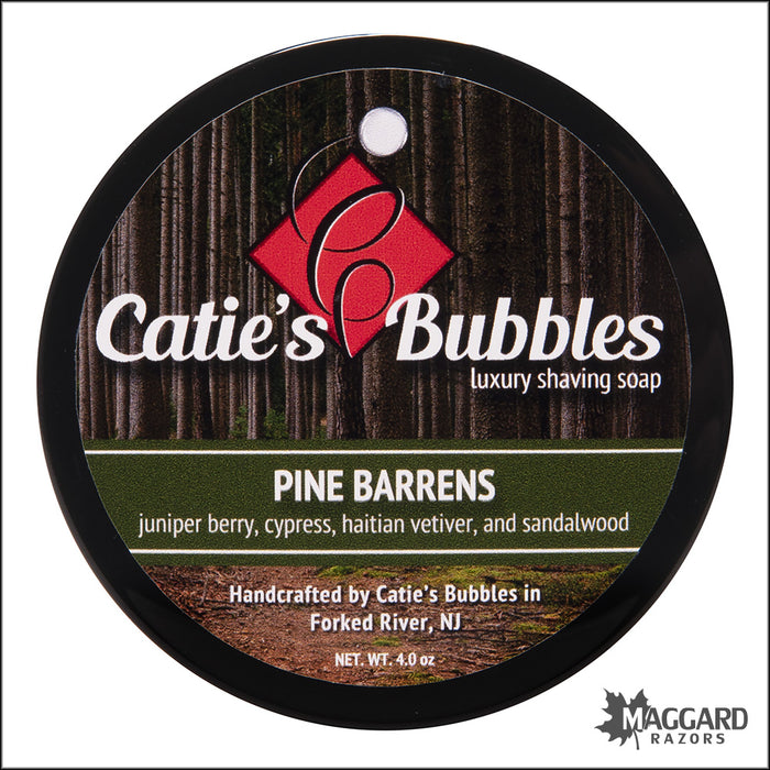 Catie's Bubbles Pine Barrens Luxury Shaving Soap, 4oz