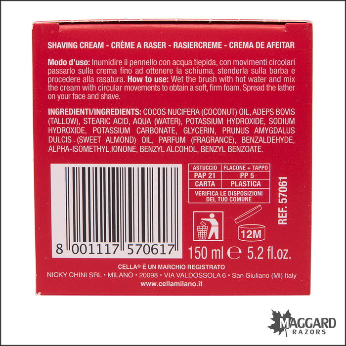 Cella Milano Crema Da Barba Almond Shave Cream, 150ml