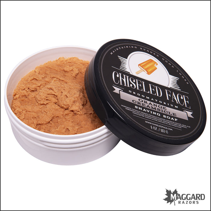 Chiseled Face Orange Creamsicle Tallow Shaving Soap, 4oz - with Menthol