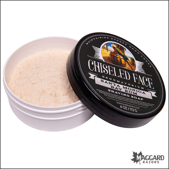 Chiseled Face Santa Monica Bay Rum Tallow Shaving Soap, 4oz