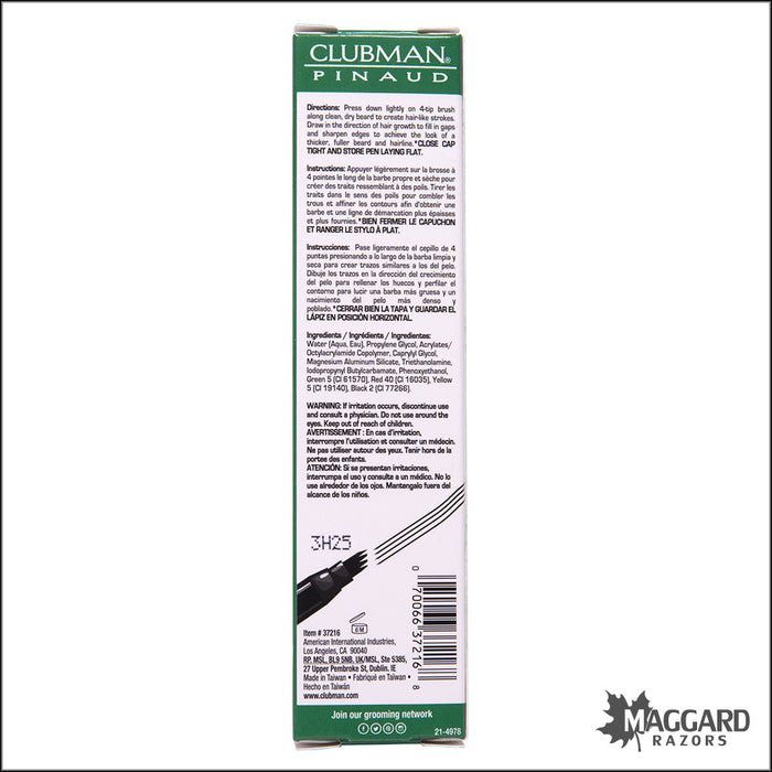 Clubman Pinaud Beard Filler Pen 1.2g - Black