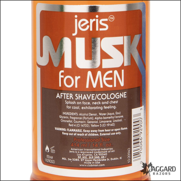 Clubman Pinaud Jeris Musk for Men Aftershave Cologne, 14oz