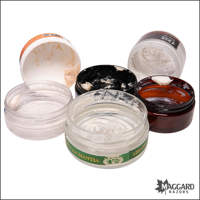 Empty Shaving Soap and Shaving Cream Containers in Various Sizes