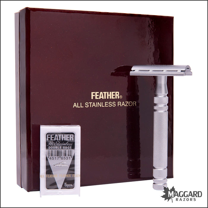 Feather AS-D2 All Stainless Double Edge Safety Razor in Gift Box