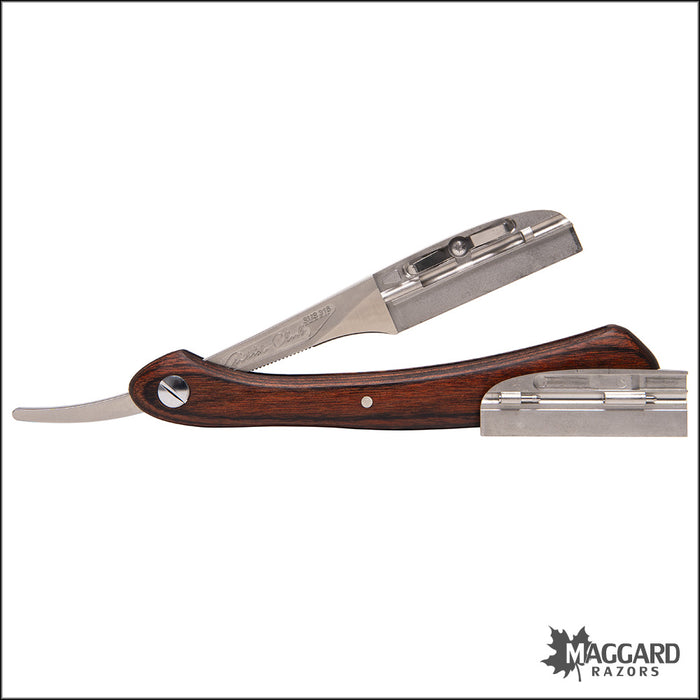 Feather Artist Club DX Folding Straight Razor Shavette, Wood Handle