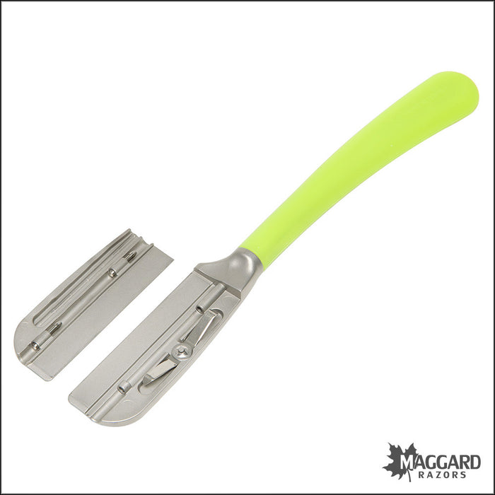 Feather Artist Club SS Fixed Straight Razor Shavette, Lime Handle