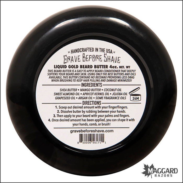 Grave Before Shave Liquid Gold Beard Butter, 4oz