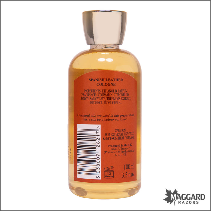Geo F. Trumper Spanish Leather Cologne Plastic Travel Bottle, 100ml
