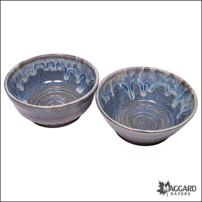 Heather Wright 2024-020 Blue and Brown Handmade Ceramic Lather Bowl