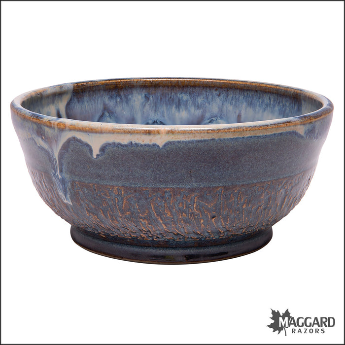 Heather Wright 2024-020 Blue and Brown Handmade Ceramic Lather Bowl
