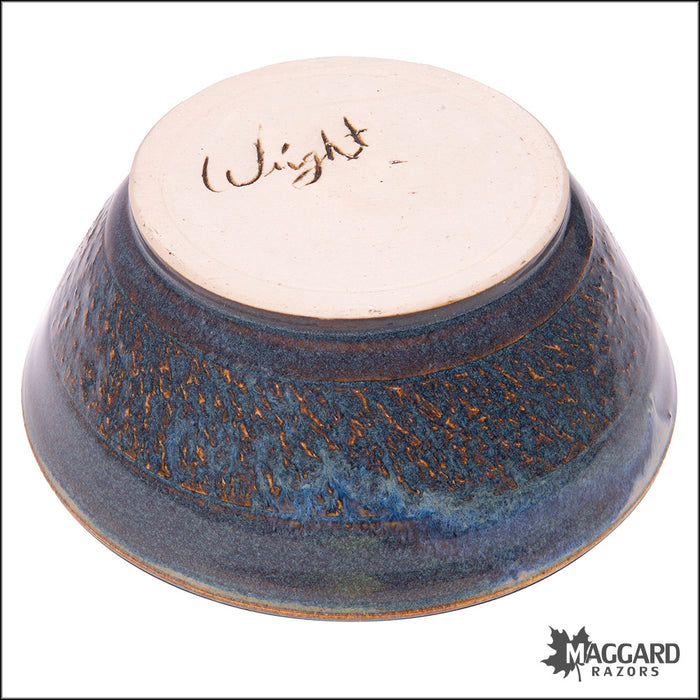 Heather Wright 2024-020 Blue and Brown Handmade Ceramic Lather Bowl