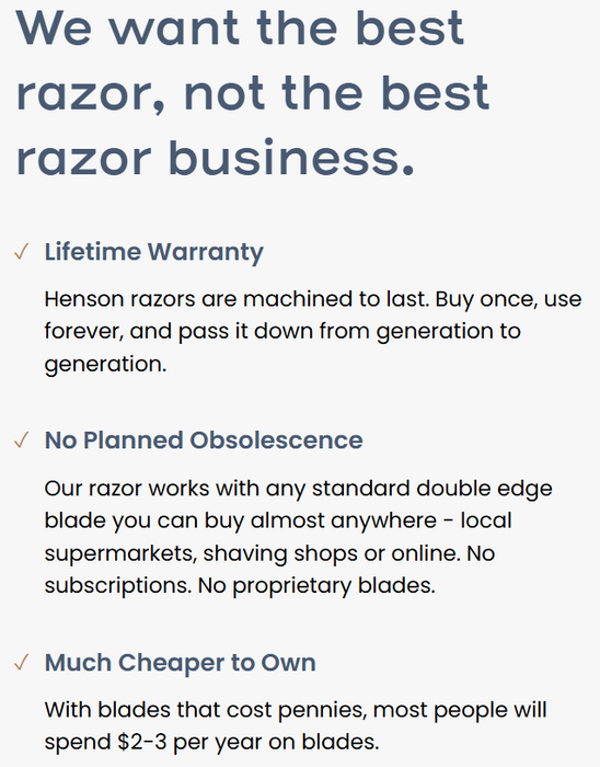 Henson Shaving AL13 Tan Machined Aluminum DE Safety Razor, Mild Exposure