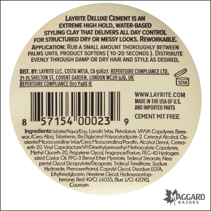 Layrite Cement Hair Clay, 4.25oz