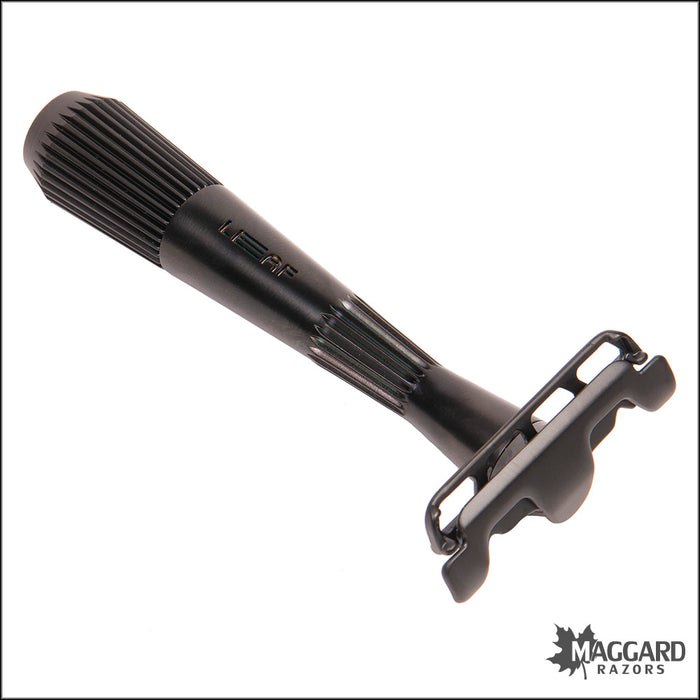 Leaf Thorn Single Edge Fixed Head Razor, with Starter Blades - Black