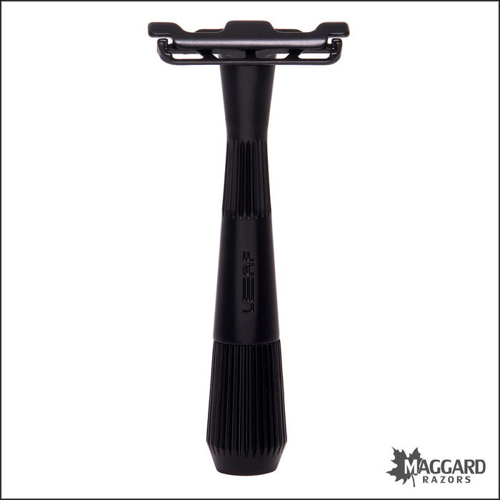 Leaf Thorn Single Edge Fixed Head Razor, with Starter Blades - Black