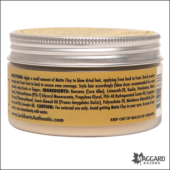 Lockhart's Professional Matte Clay Classic Firm Hold Pomade, 3.4oz