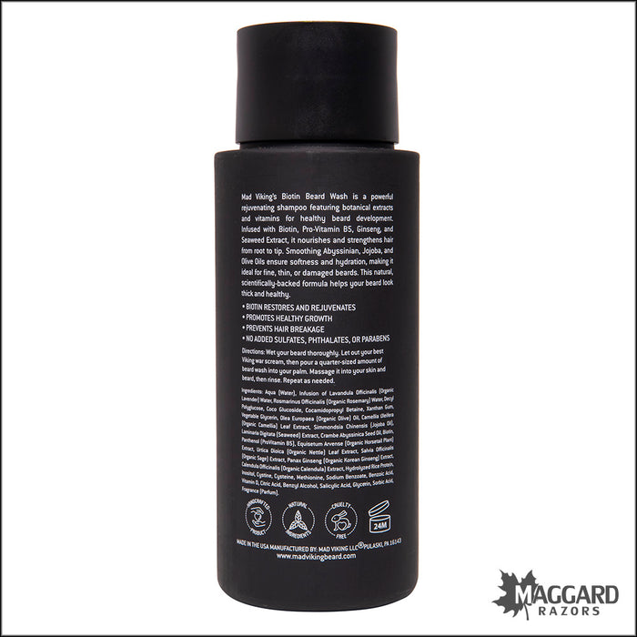 Mad Viking Beard Co. Ragnarok Biotin Artisan Beard Wash, 8oz