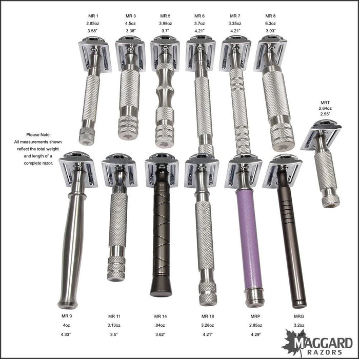Maggard Razors DE Safety Razor MR1 Black Anodized Stainless Steel Handle