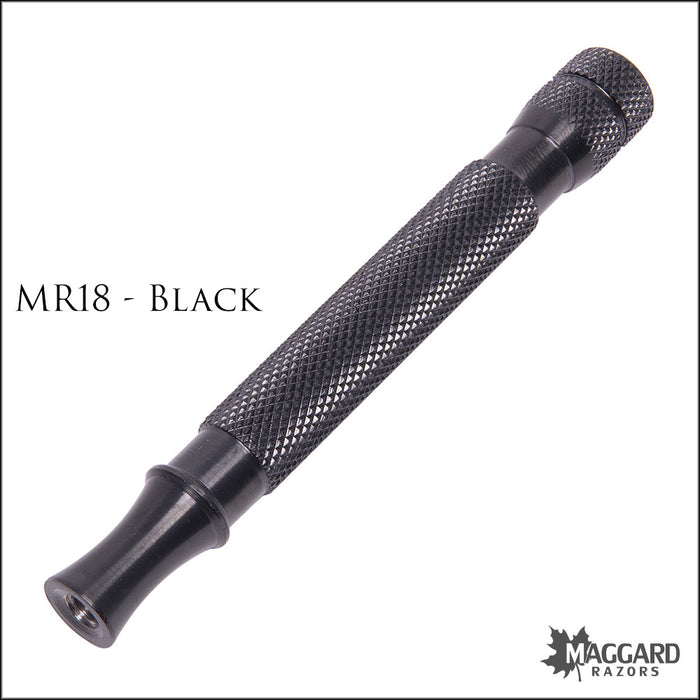 Maggard Razors BLACK Series: Basic Wet Shaving Starter Kit with Black Anodized Razor
