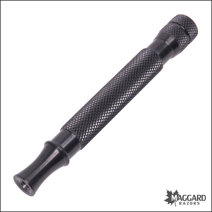 Maggard Razors DE Safety Razor MR18 Black Anodized Stainless Steel, Handle Only
