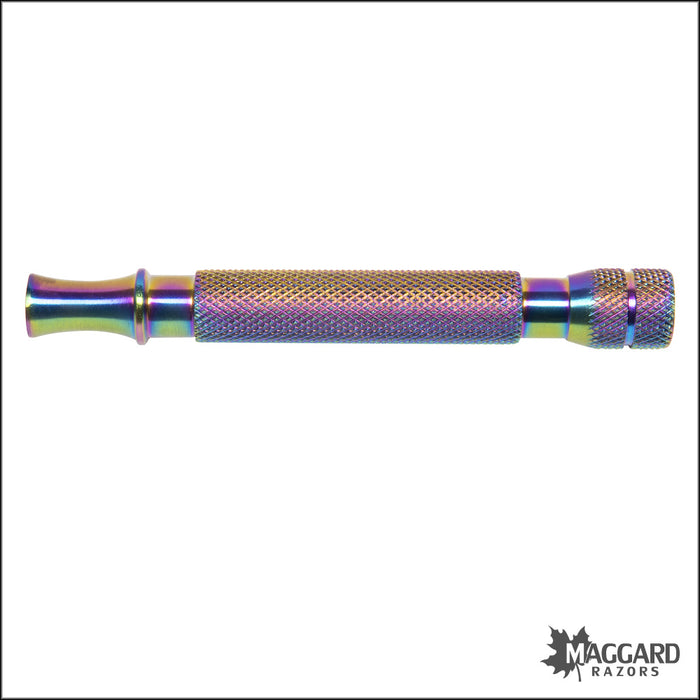 Maggard Razors DE Safety Razor MR18C Multicolor Titanium Anodized Stainless Steel, Handle Only