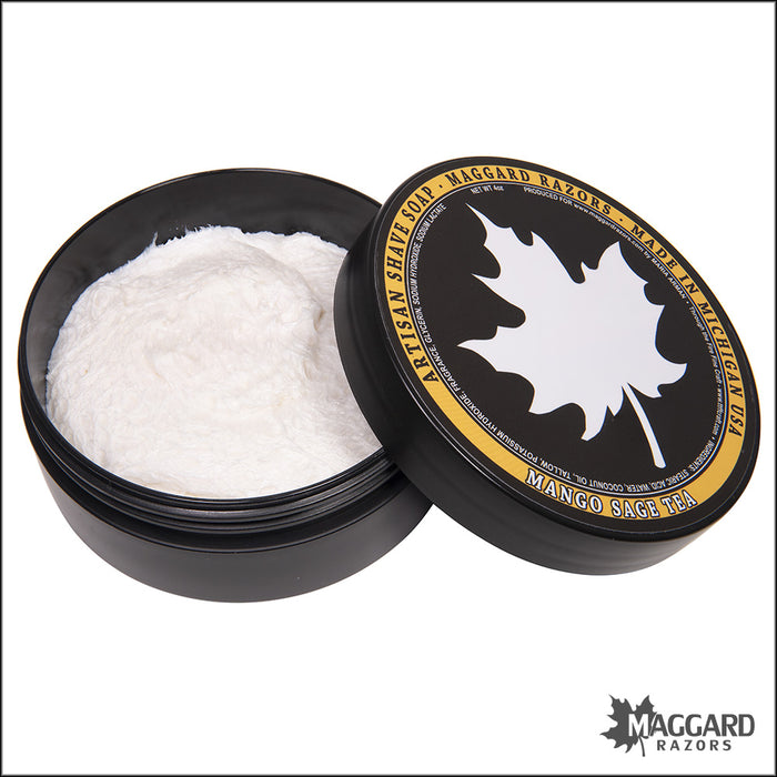 Maggard Razors Mango Sage Tea Shave Soap with Tallow, 4oz