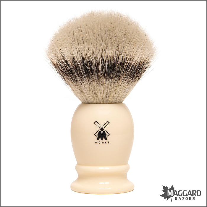 Muhle 31K257 Ivory Resin Silvertip Fibre Synthetic Shaving Brush, 21mm